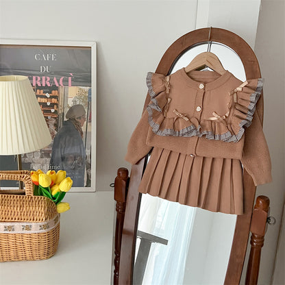 Internet Celebrity Ruffled Bow Little Princess Suit