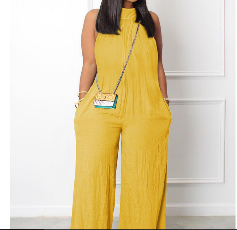 Women's Wide-leg Sleeveless Jumpsuit