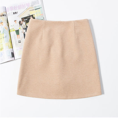 A Word Bag Hip Skirt High Waist Black Overalls Skirt