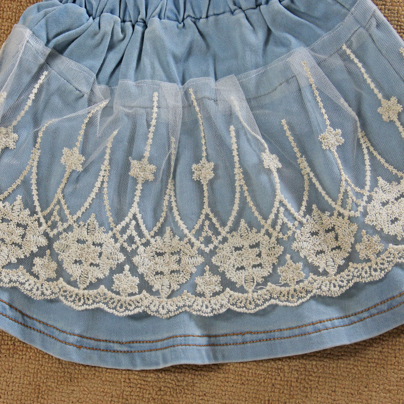 Girls' Summer Denim Strap Dress