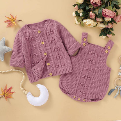 Vest Knitted Wool Handmade Bubble Ball Triangle Romper