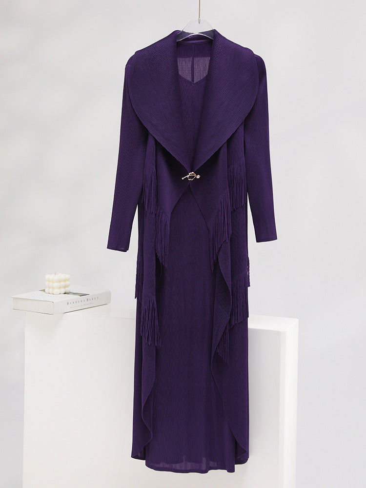 Autumn New Polo Collar Temperament Fake Two-piece Dress