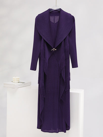 Autumn New Polo Collar Temperament Fake Two-piece Dress