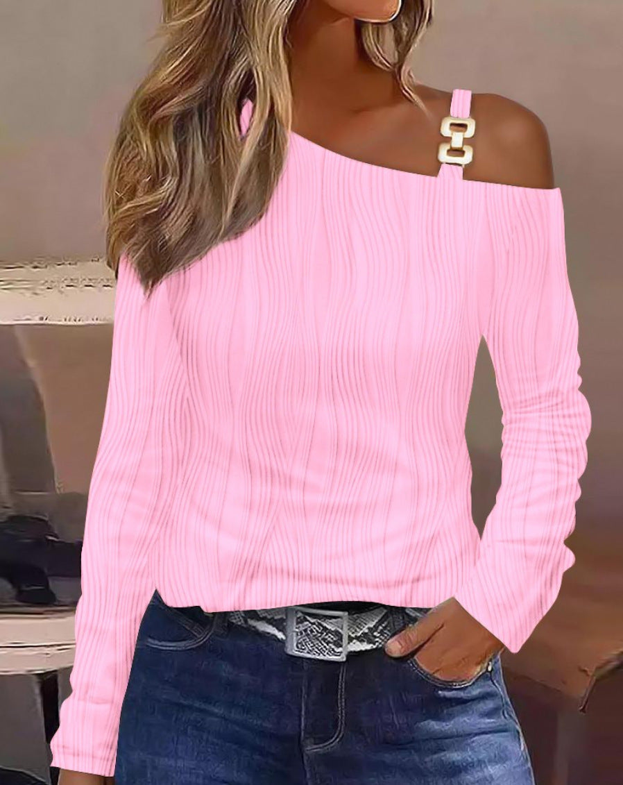 Autumn Simplicity Metal Button Shirt