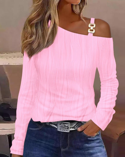 Autumn Simplicity Metal Button Shirt