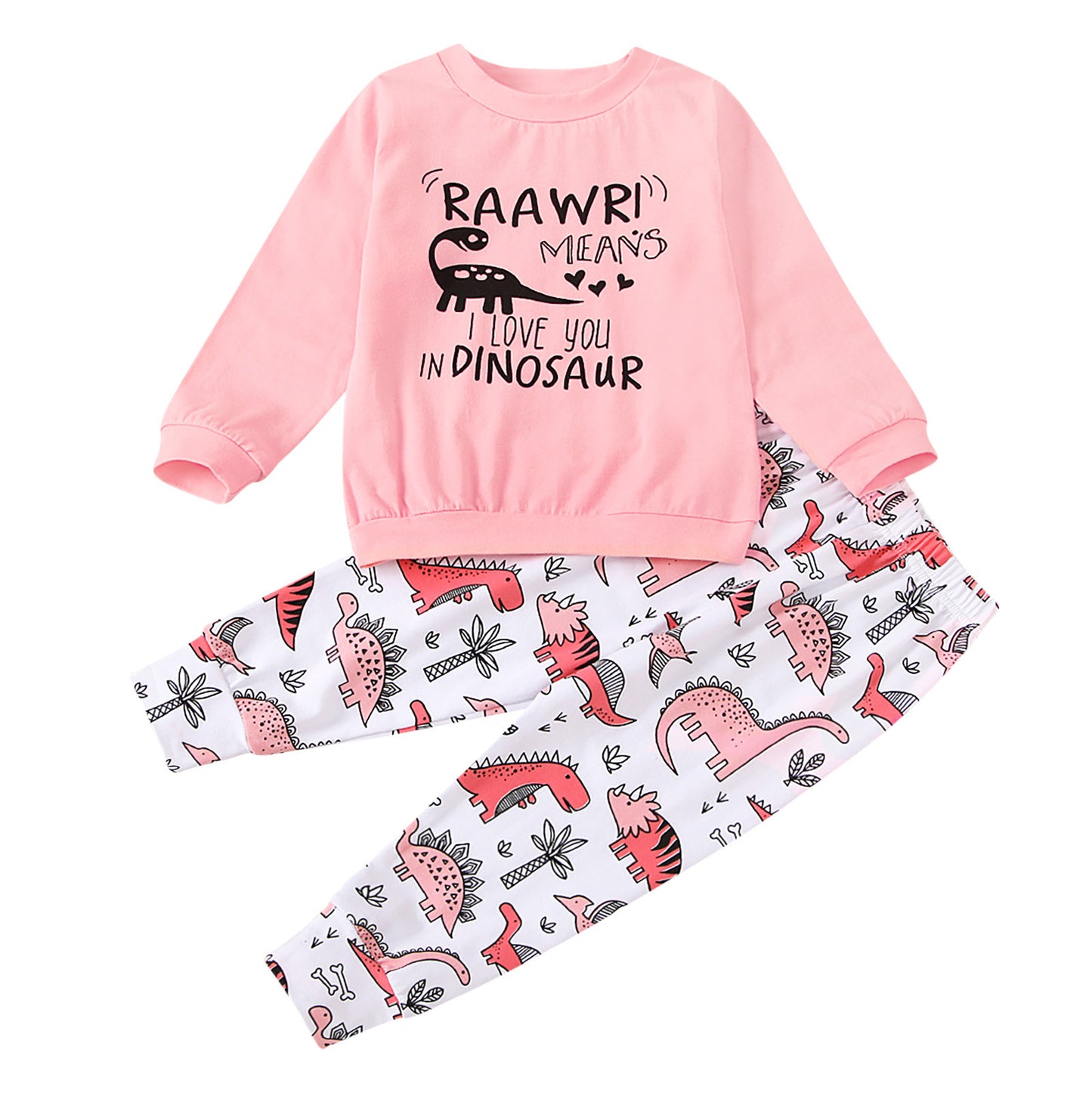 Girls' Dinosaur Printed Long Sleeves Suit
