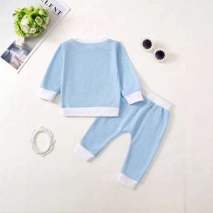 Girls' Printed Waffle Sweater Suit