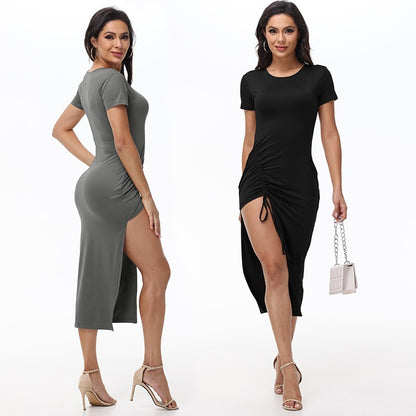 Women's Irregular Slit Mid-length Dress