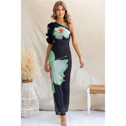 Fashion One Shoulder Slim Fit Dress