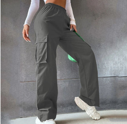 Beltless Trousers High Waist Wide Leg Straight
