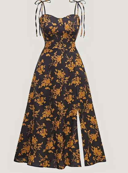 Waist-tight Sexy Floral Slimming Sling Dress