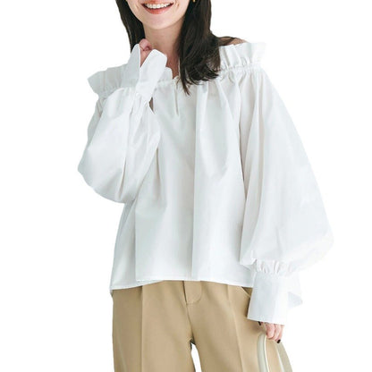 Autumn Women's Blouse Ruffled Off-shoulder
