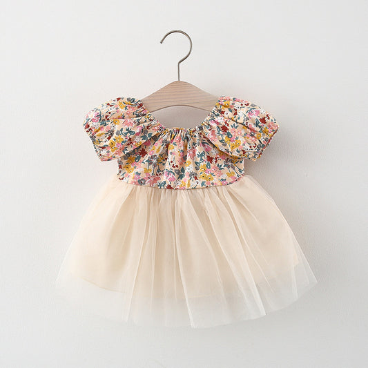 Infant Fashion Floral Dress Short Sleeve