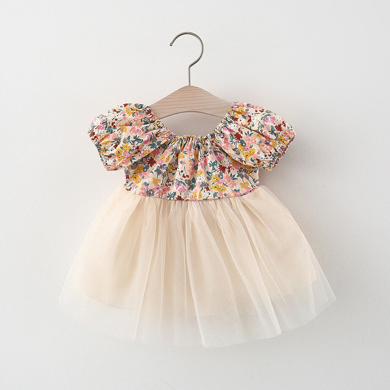 Infant Fashion Floral Dress Short Sleeve