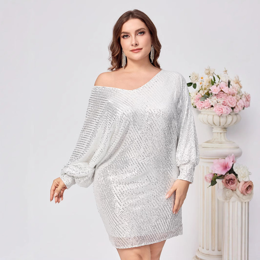 Party Dress European And American Off-the-shoulder Dress