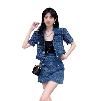 Fashion Age Reducing Denim Set For Women