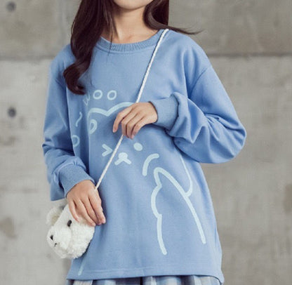 Girls Autumn Net Celebrity Cotton Sweater Long-sleeved Big Children's Suit