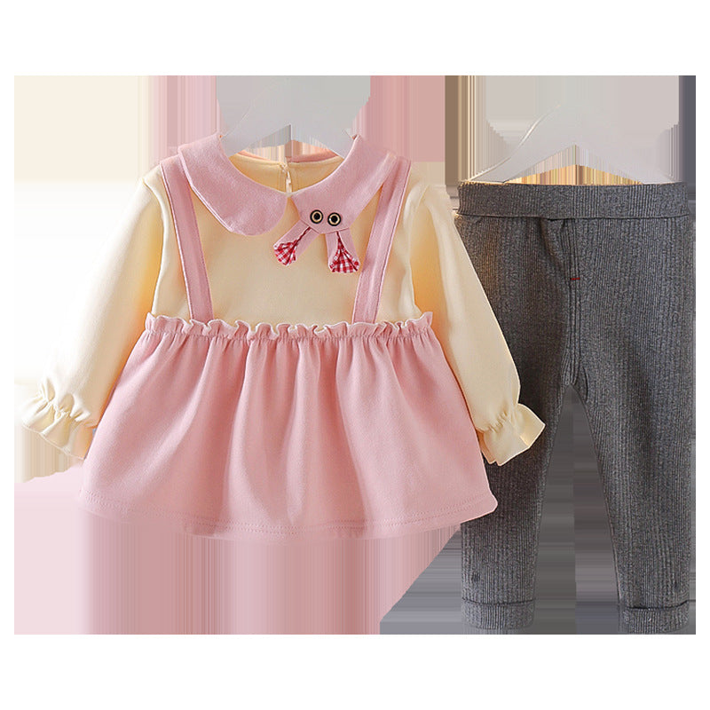 Fleece autumn and winter girls' suit