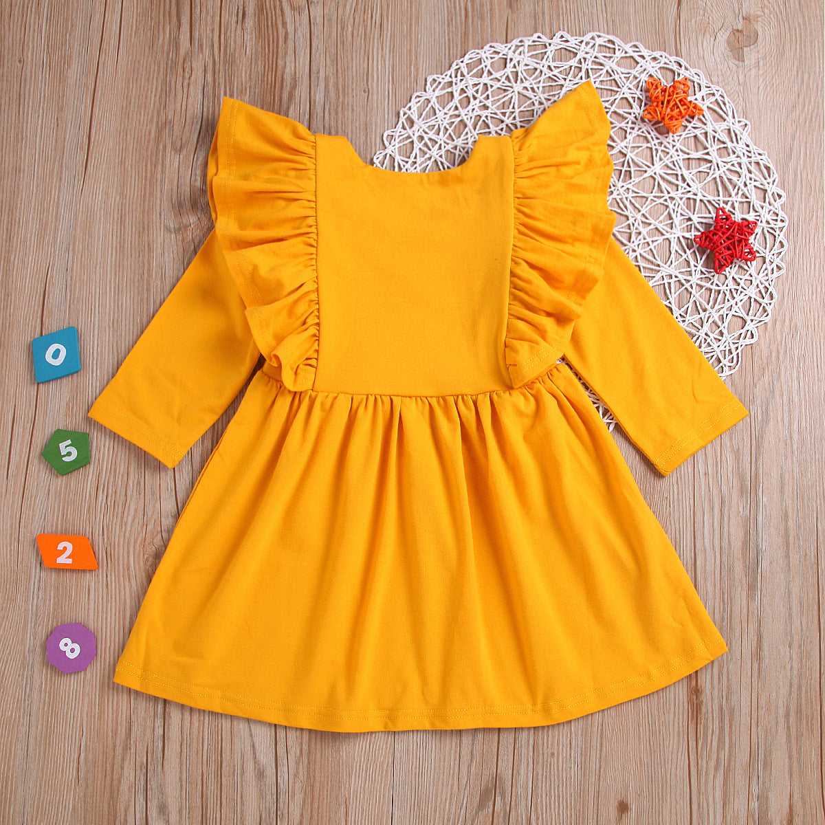 Girls lace long sleeve dress princess dress