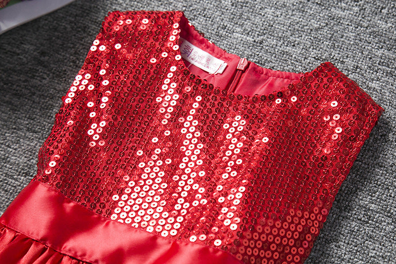 Christmas white fleece bow dress