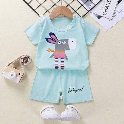 Baby T-shirt shorts cotton two-piece suit