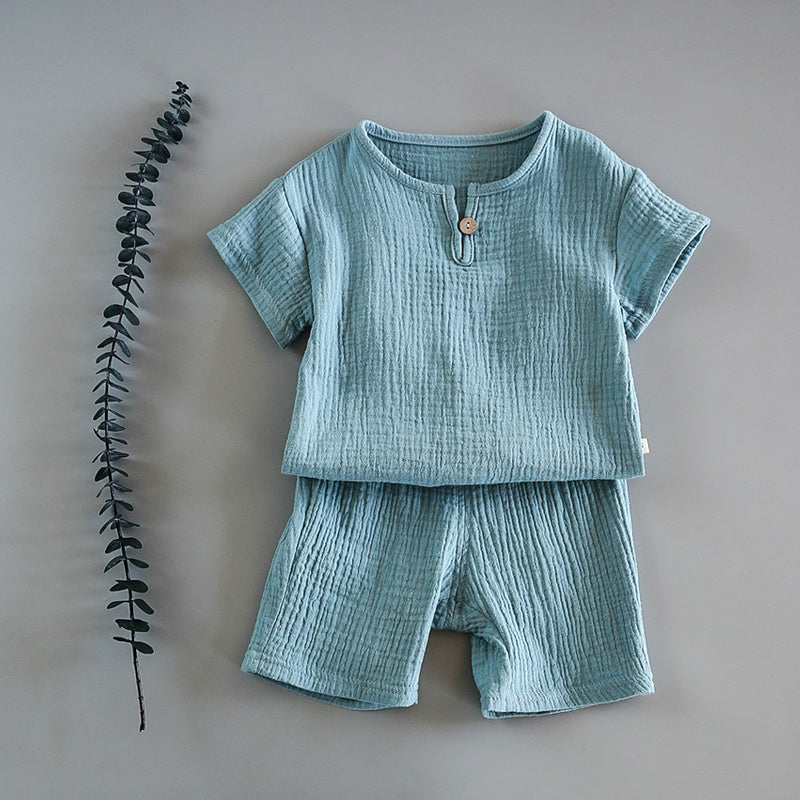 Children's crepe cotton soft and cool suit