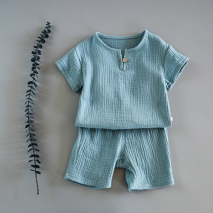 Children's crepe cotton soft and cool suit