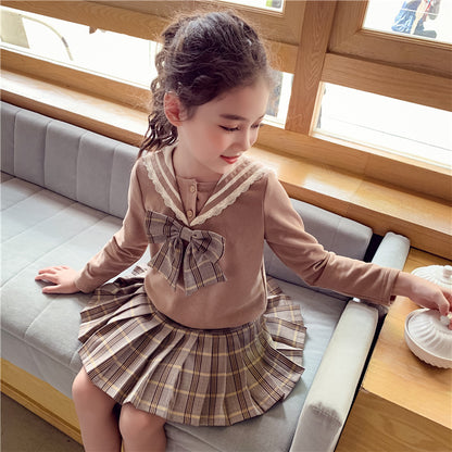 Little Girl College Style Hoodie Short Skirt Korean Version