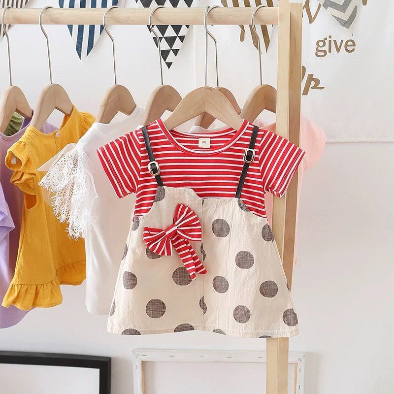 Children's dress summer princess dress short sleeve dress