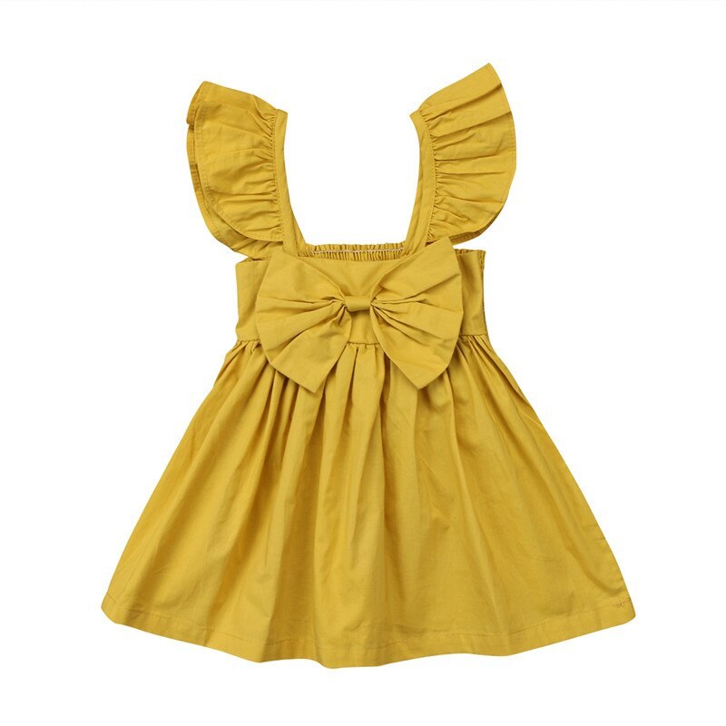 Fly sleeve bow dress