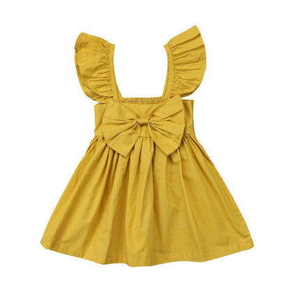 Fly sleeve bow dress