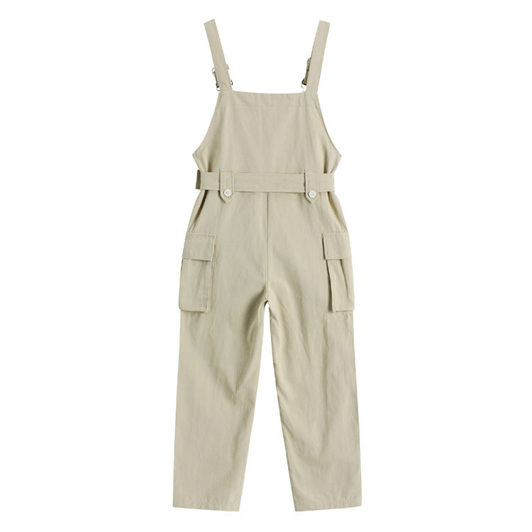 Nine points Korean apricot overalls