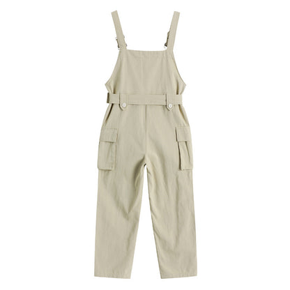 Nine points Korean apricot overalls