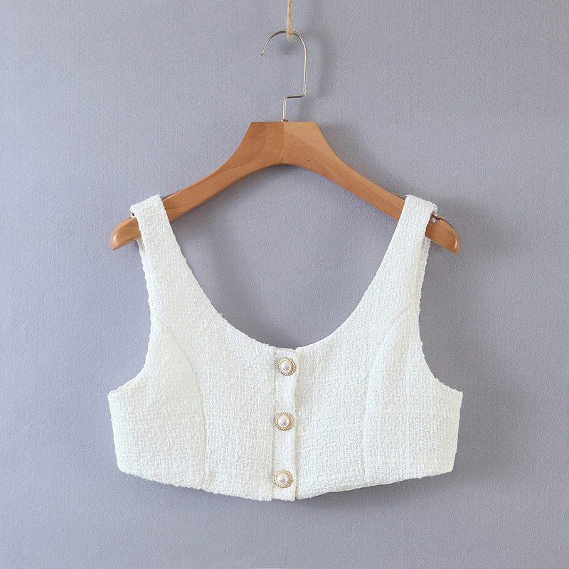 Autumn new loose small fragrance short coat autumn and winter pearl woolen suit