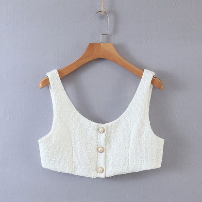 Autumn new loose small fragrance short coat autumn and winter pearl woolen suit