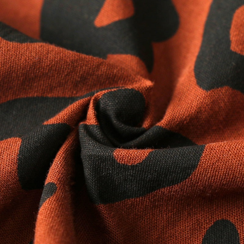 European And American Leopard Print Strap Cute Cotton Bow Clothing Bodysuit