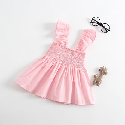 Fly sleeve bow dress