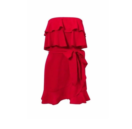 Tube top solid color dress