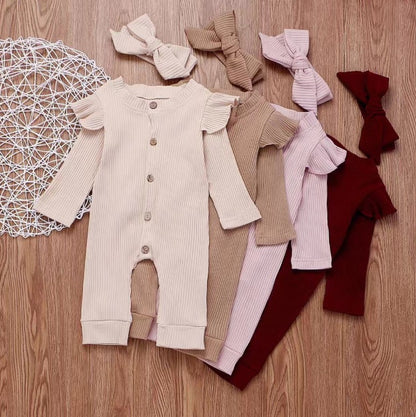 Abby Romper Jumpsuit with Matching Hair Bow