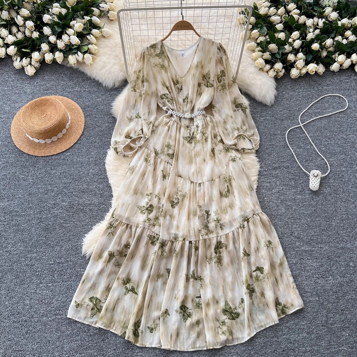 French Style High-grade Waist-tight Dress Women