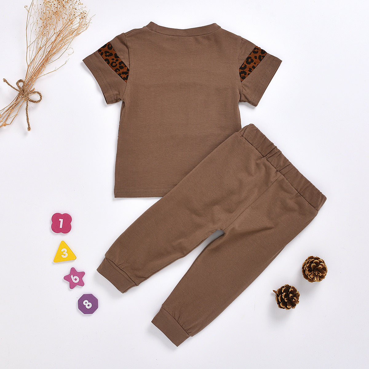 Leopard print trousers two-piece suit