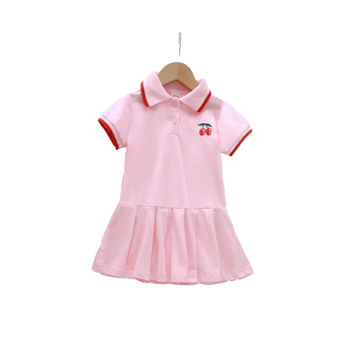Children's Summer Girl's Pleated Short Sleeve Dress