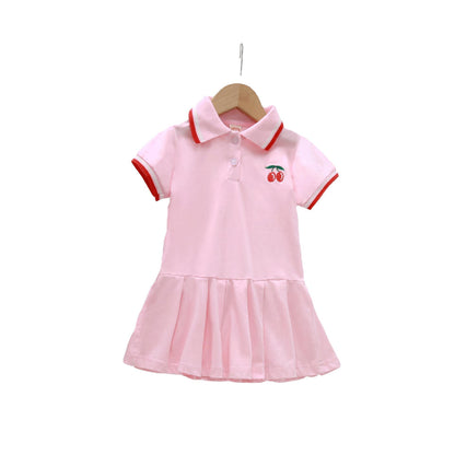 Children's Summer Girl's Pleated Short Sleeve Dress