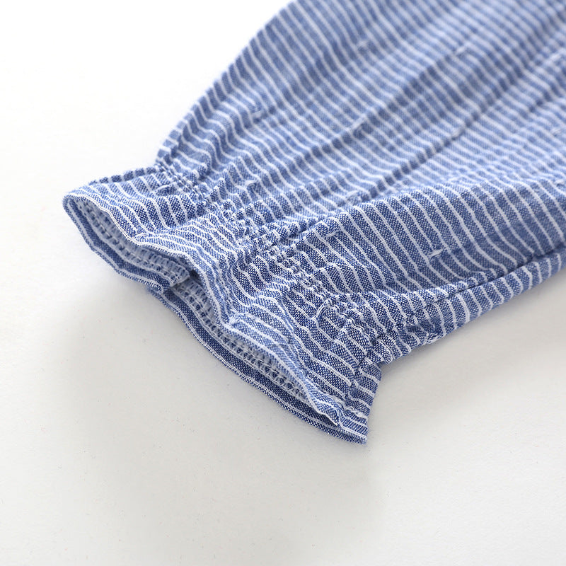 Lapel long sleeve girls shirt dress