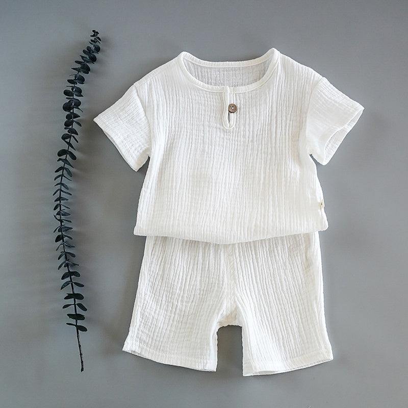 Children's crepe cotton soft and cool suit