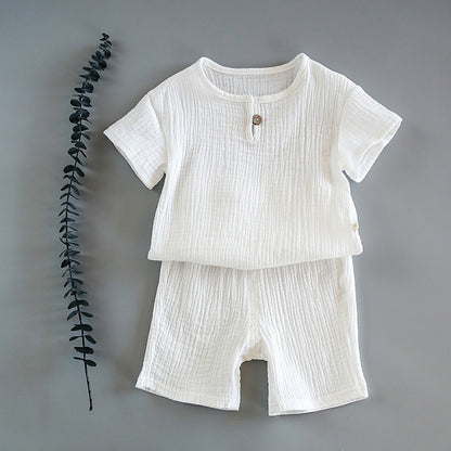 Children's crepe cotton soft and cool suit