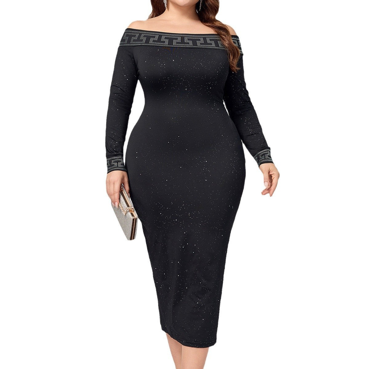 Autumn And Winter Long Sleeve Slim-fit Sequined Dress