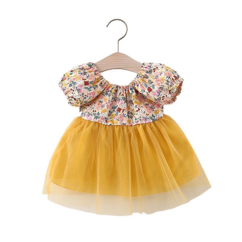 Infant Fashion Floral Dress Short Sleeve