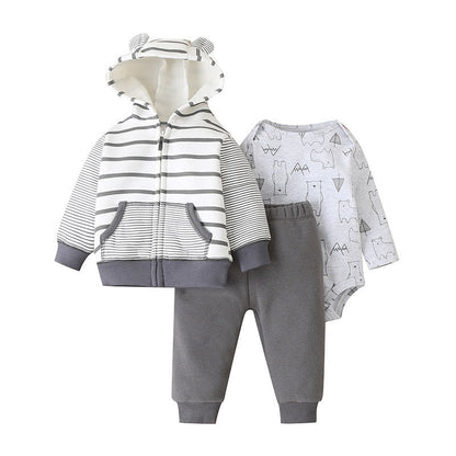 Autumn and Winter Baby Cartoon Three-Piece Suit