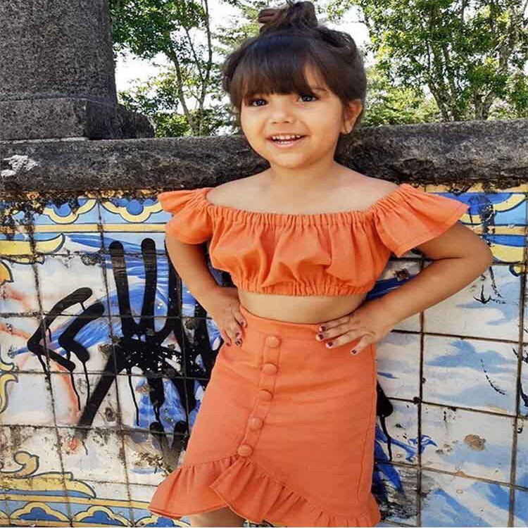 Girls' Shirt And Mermaid Skirt Two-piece Suit